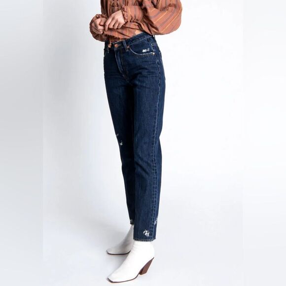 One Teaspoon Dark Blue Straight Leg High Waist Jeans(Size 26) - Picture 2 of 15